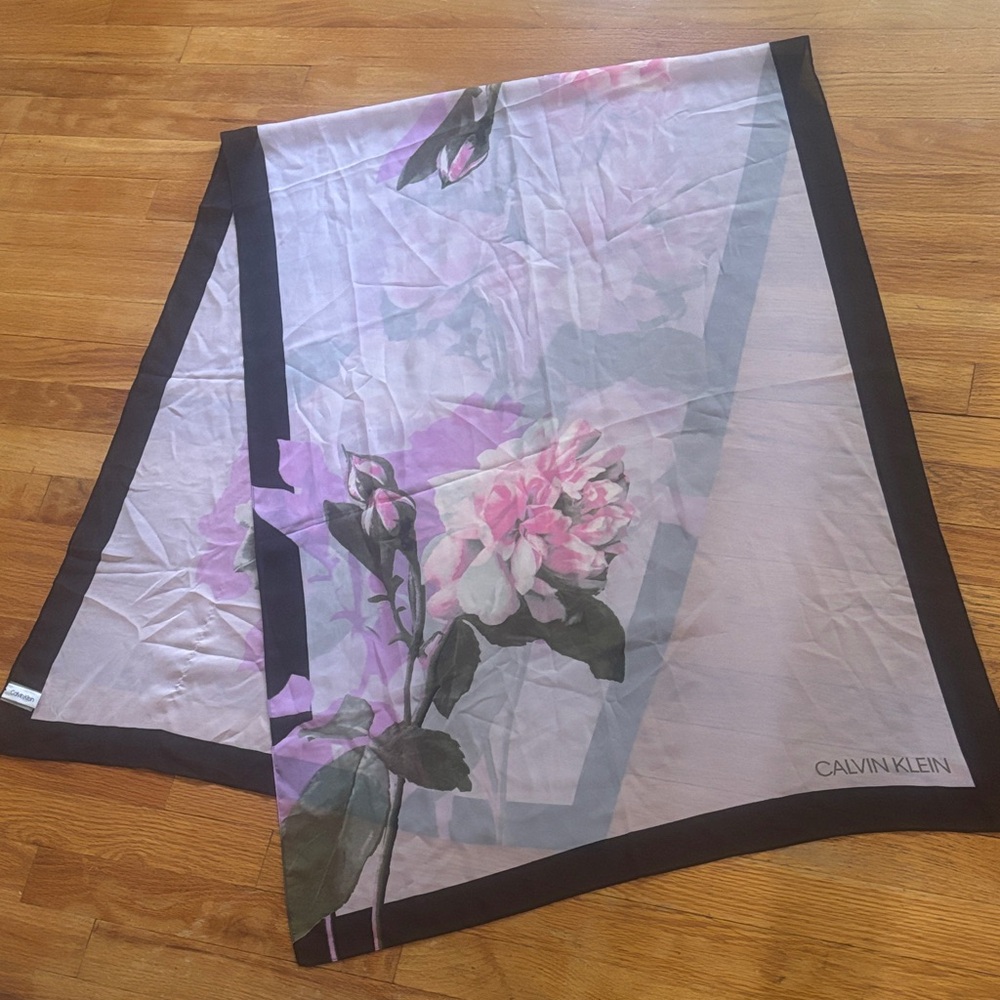 Calvin Klein Floral Sheer Scarf